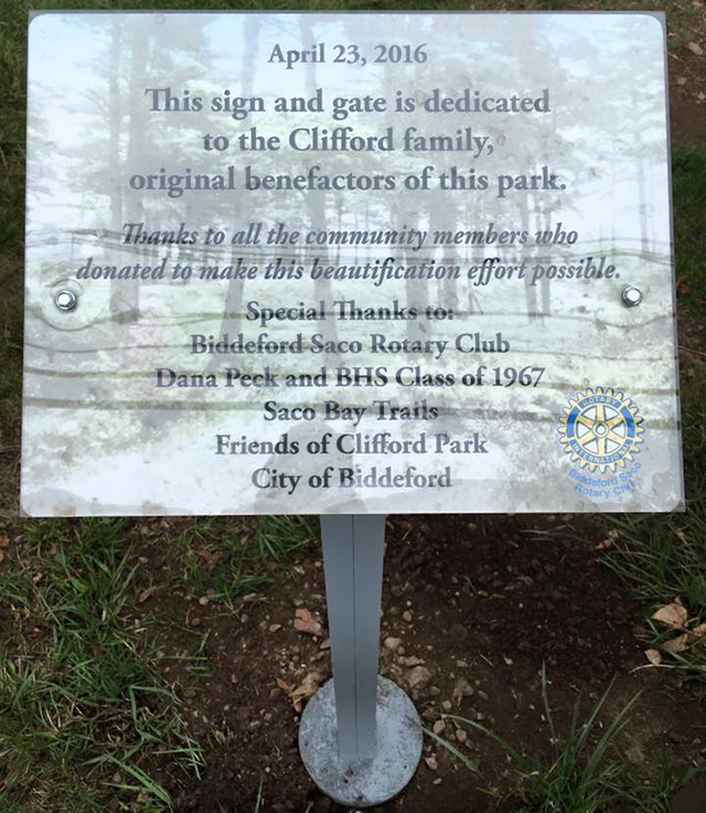 Clifford Park Sign & Gate Dedication